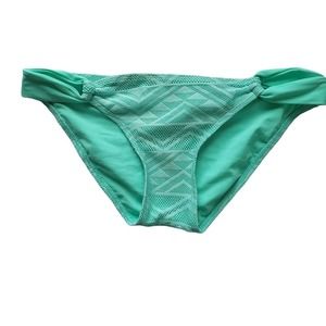 Malibu Dream Girl Eyelet Hipster Swim Bikini Bottom Mint Green Size Medium